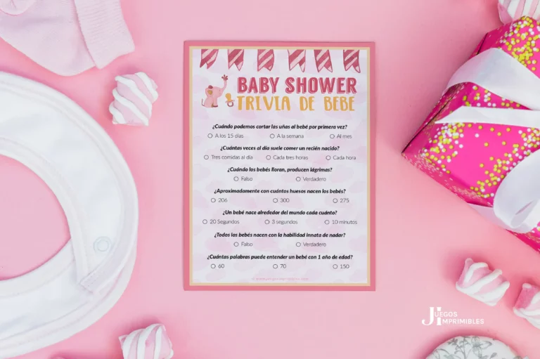 Trivia de Bebé para Baby Shower de niña