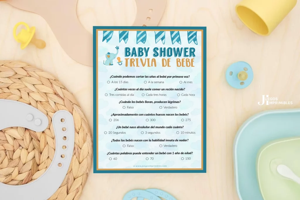 Baby Shower Niño Trivia de Bebé