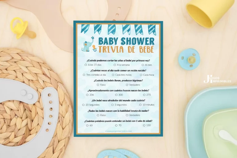 Trivia de Bebé para Baby Shower de niño