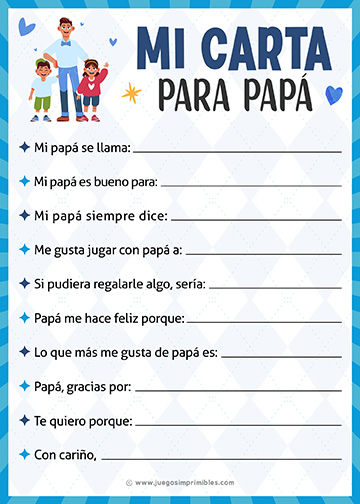 Mi Carta para Papá - Diseño 3