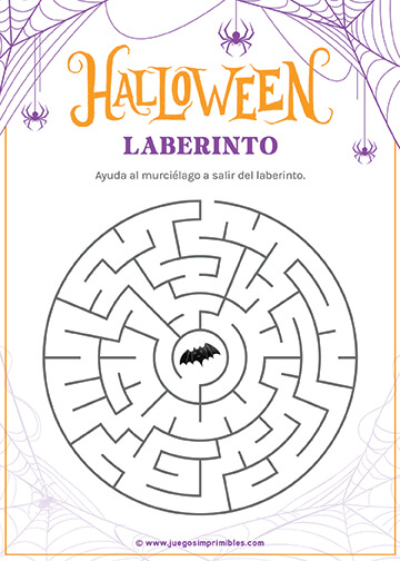 Laberinto de Halloween - Diseño Telarañas