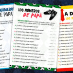 Juegos para Día del Padre con Los Números de Papá, imprimible para adivinar respuestas sobre papá en familia.