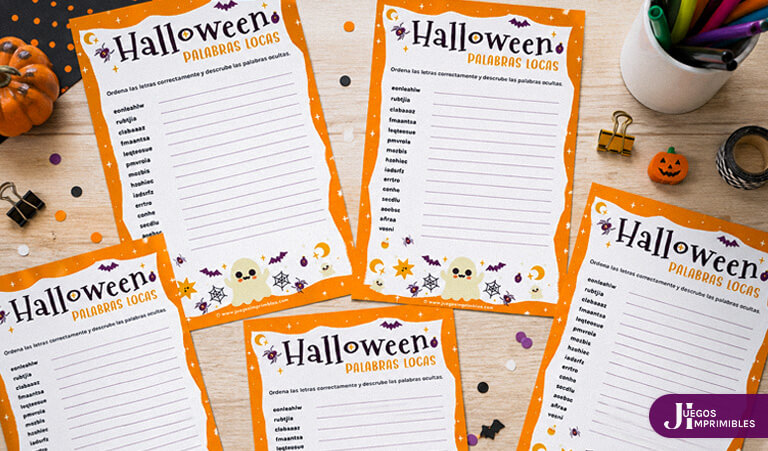 Juego Palabras Desordenadas para Halloween