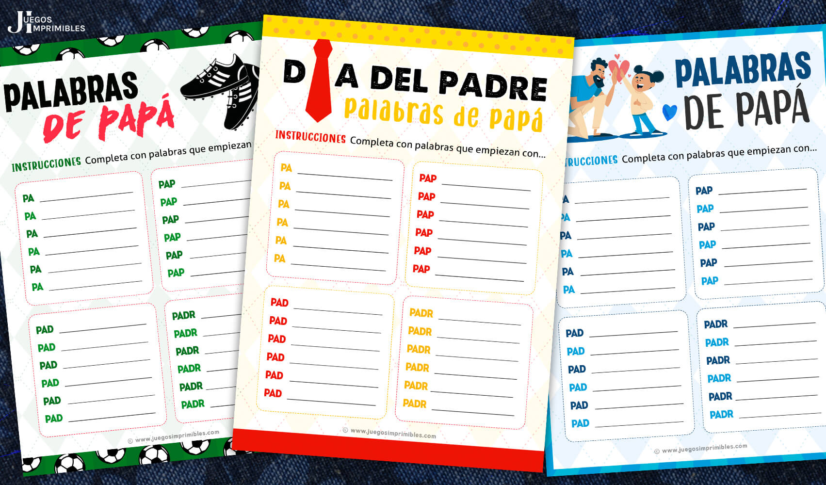 Palabras de Papá Para Imprimir
