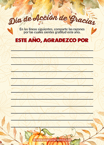 Tarjetas de Acción de Gracias - Diseño #1