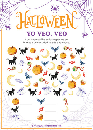 Yo Veo, Veo de Halloween - Diseño Telarañas