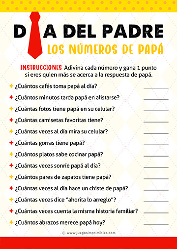 Los Números de Papá - Diseño 2