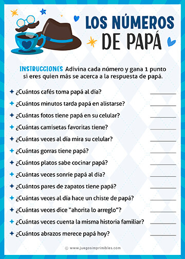 Los Números de Papá - Diseño 3